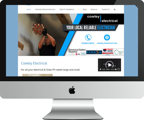 Web Design Project Cowley Electrical Contractors - Desktop View