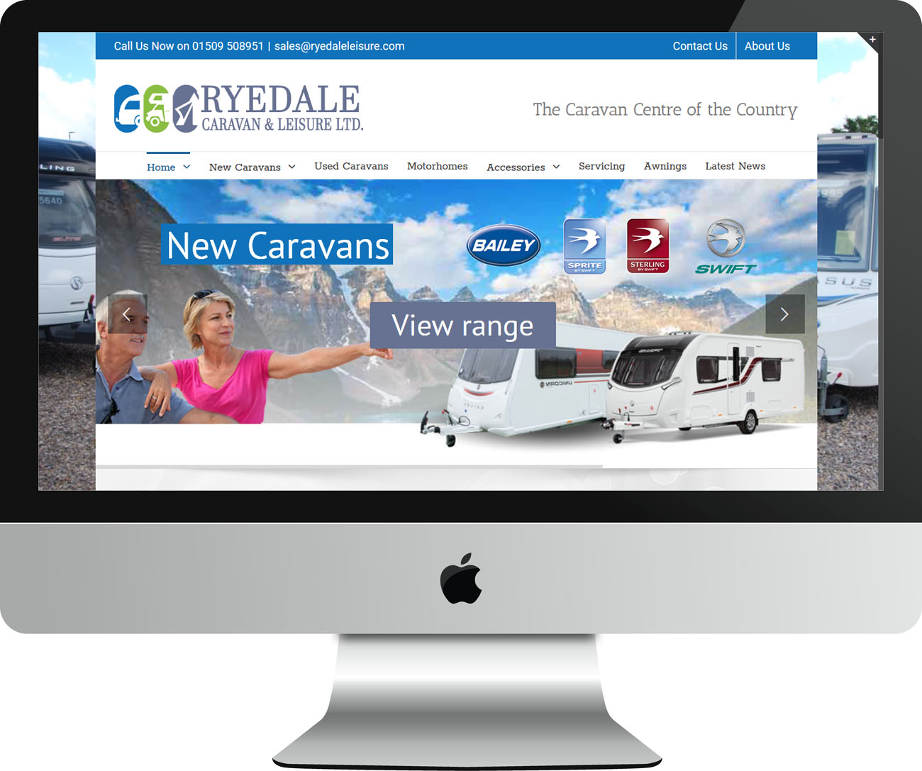 Web Design Project Ryedale Caravan and Leisure - Desktop View